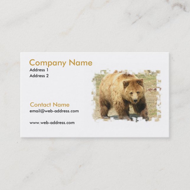 Grizzly Bear on a Business Card (Front)