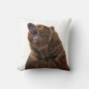 Grizzly Bear - Painting in acrylic Cushion