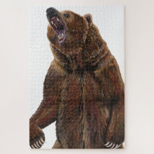 Grizzly Bear - Painting in acrylic Jigsaw Puzzle