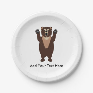 Grizzly Bear Paper Plate