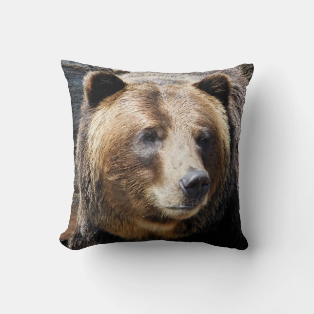 Grizzly Bear Photo Cushion (Front)