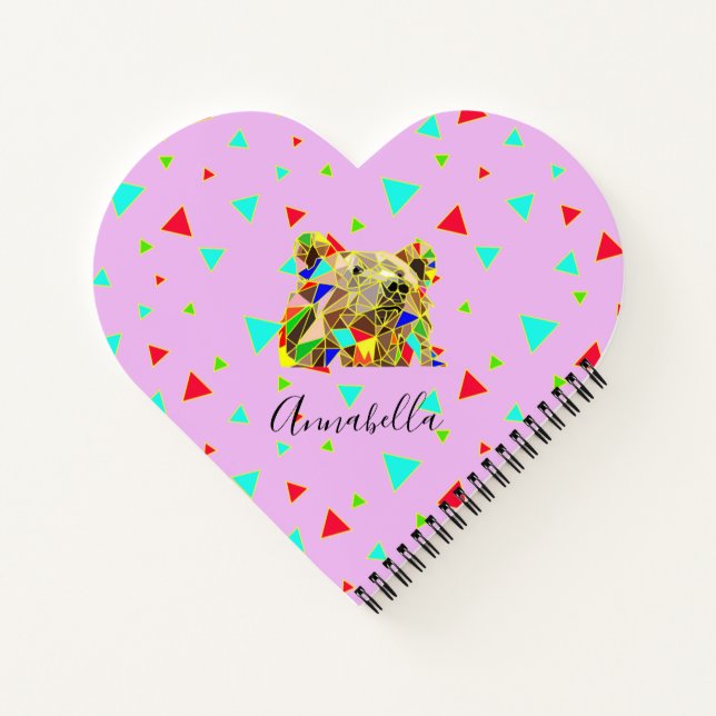 Grizzly Bear Pink Notebook (Back)