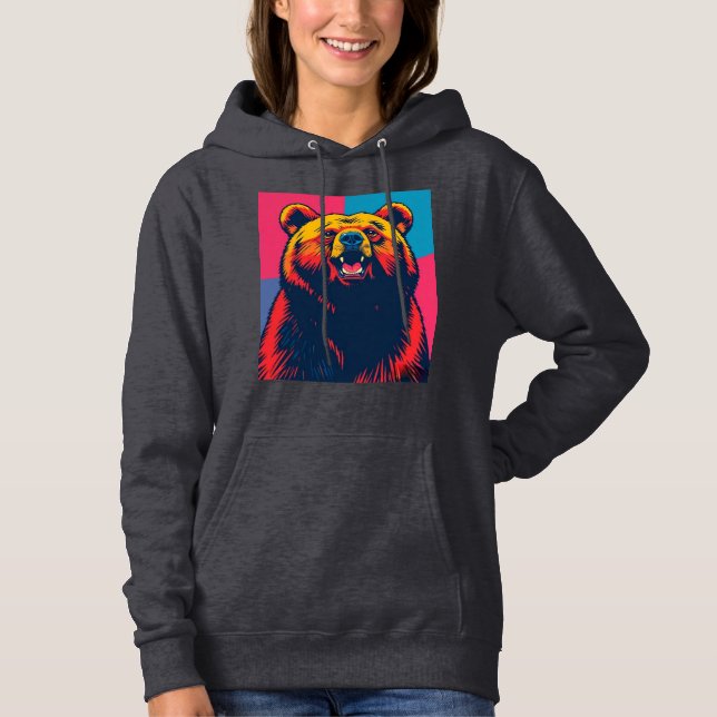 Grizzly Bear Pop Art  Hoodie (Front)