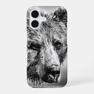 Grizzly bear portrait iPhone 16 case