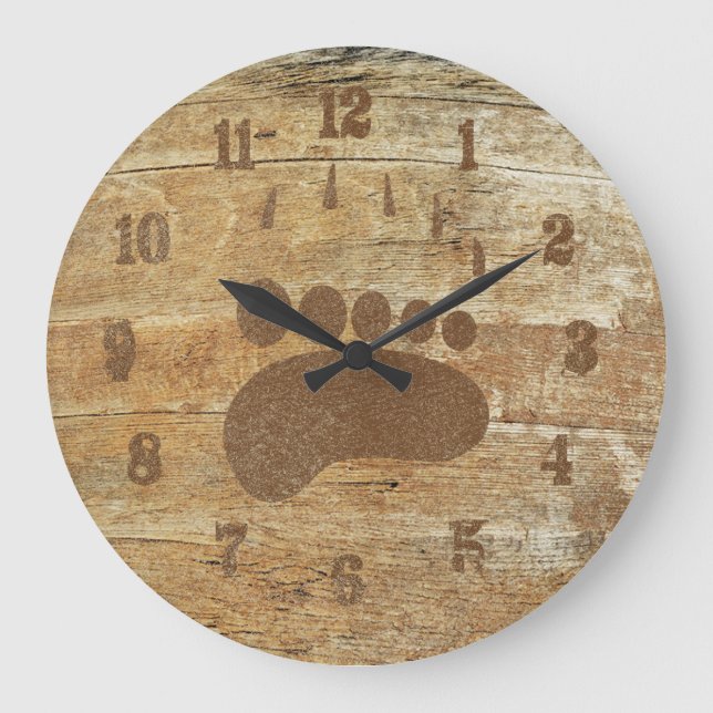 Grizzly Bear Print Clock (Front)