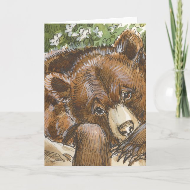 Grizzly Bear Resting Card (Front)