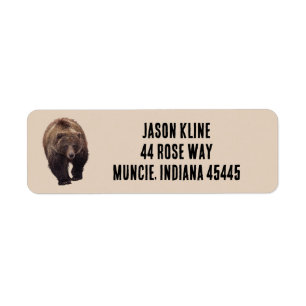 GRIZZLY BEAR Return Address Labels