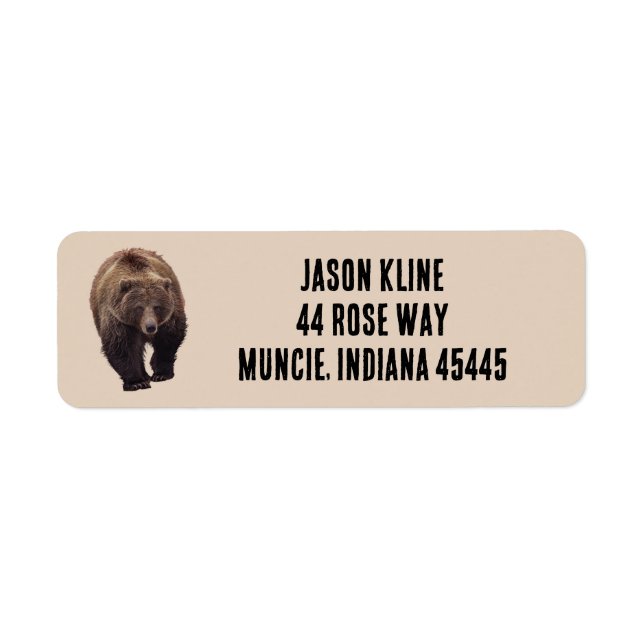 GRIZZLY BEAR Return Address Labels (Front)