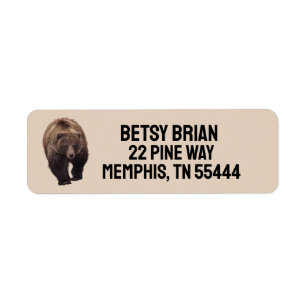 GRIZZLY BEAR Return Address Labels