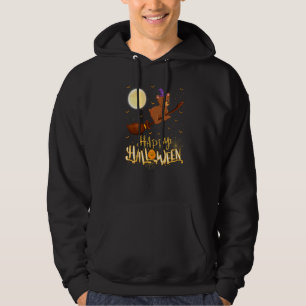 Grizzly Bear Ride Witch Shotgun Grizzly Bear Hallo Hoodie