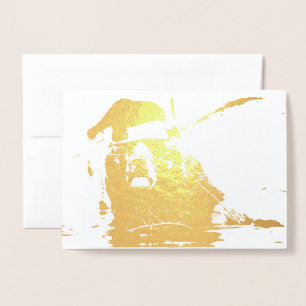 Grizzly Bear Santa Claus Foil Card
