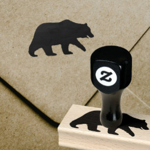 Grizzly Bear Silhouette Rubber Stamp