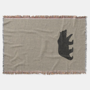 Grizzly Bear Silhouette Wildlife Wild Animal Throw Blanket