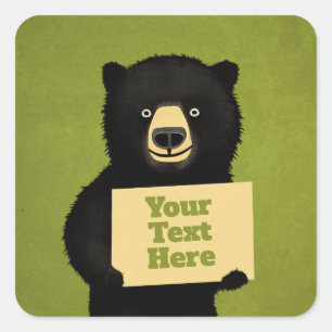 Grizzly Bear Square Sticker