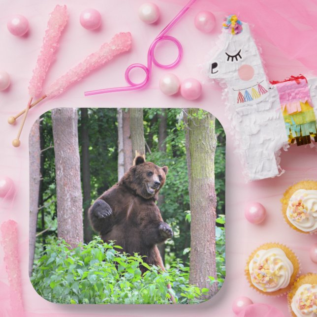 Grizzly Bear Standing Tall Paper Plates (Party)