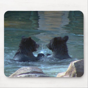 Grizzly Bear Swimming Party Mousepad