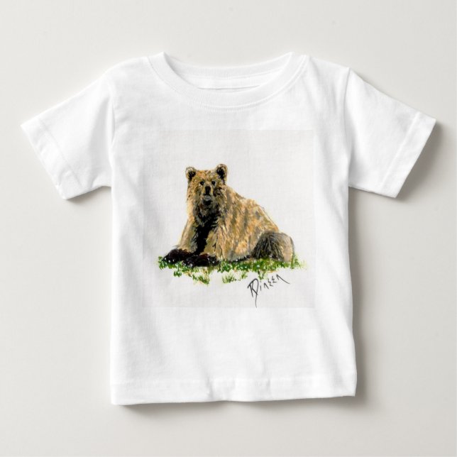 Grizzly Bear Toddler Long Sleeve Baby T-Shirt (Front)