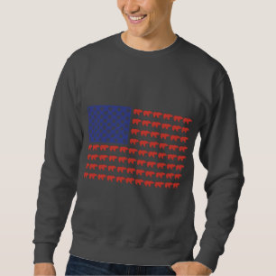 Grizzly Bear USA Flag Sweatshirt