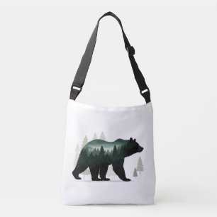Grizzly Bear Vector Art Animal Majestic Nature Crossbody Bag