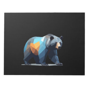 Grizzly Bear Vector Art with Vibrant Colours Notepad