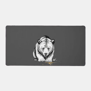 Grizzly Bear Vector Graphic Art Portrait Animal  Desk Mat