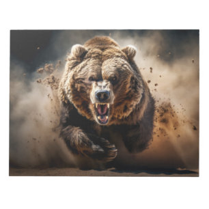 Grizzly Bear Wild Animal Portrait Fierce Power Notepad