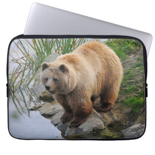 Grizzly Bear Wildlife Animal Photograph Laptop Sleeve