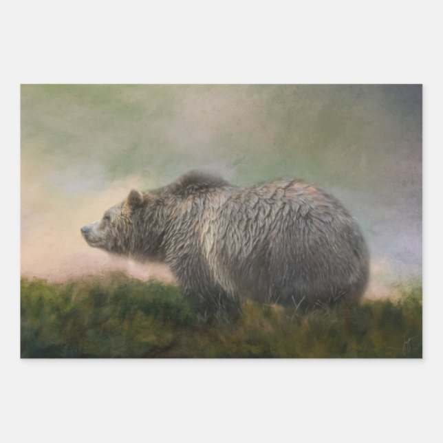 Grizzly Bear Wildlife Decoupage Paper (Front)