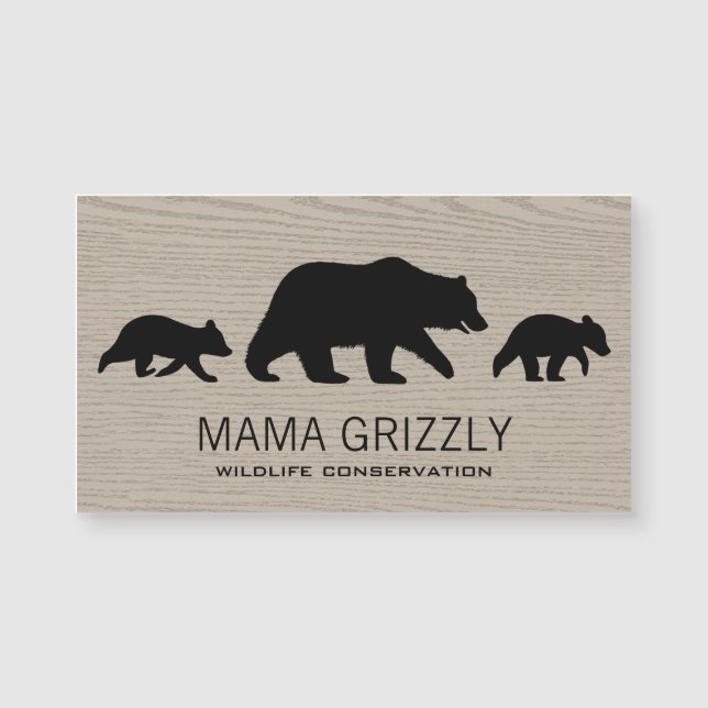 Grizzly Bear with Cubs Silhouettes (Front)