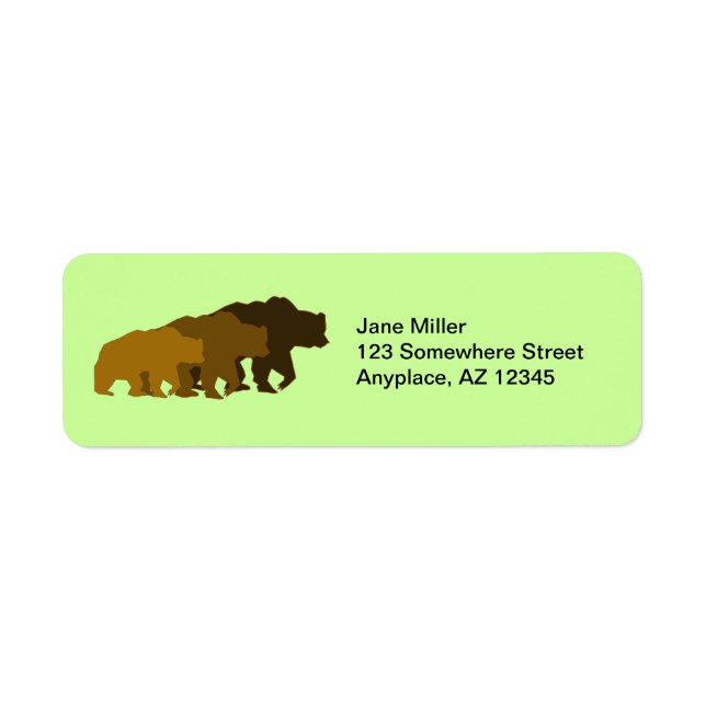 Grizzly Bears Return Address Label (Front)