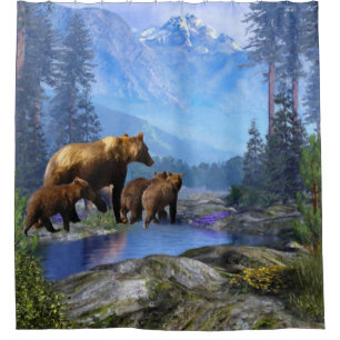 Grizzly Bears Shower Curtain