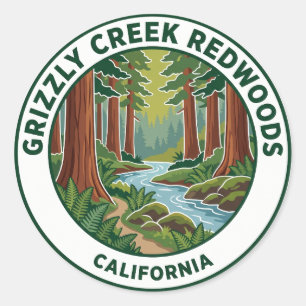 Grizzly Creek Redwoods State Park California Classic Round Sticker