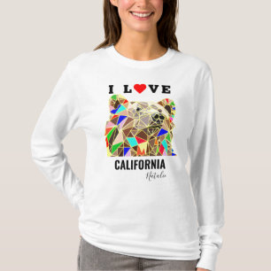 Grizzly I love california woodland bear colourful T-Shirt
