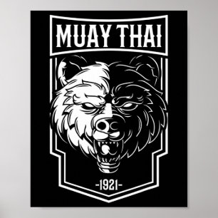 Grizzly Muay Thai - Thai Boxing Andkickboxing Gift Poster
