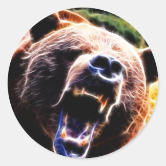 Grizzly Roar Classic Round Sticker