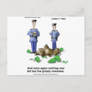 Grizzly Romaines Bear/Lettuce Cartoon Gifts & Tees Postcard