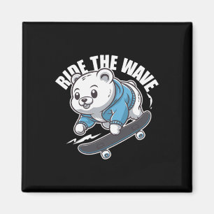 Grizzly Skater - Skateboard Skateboarder Skateboar Magnet