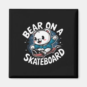 Grizzly Skater - Skateboard Skateboarder Skateboar Magnet