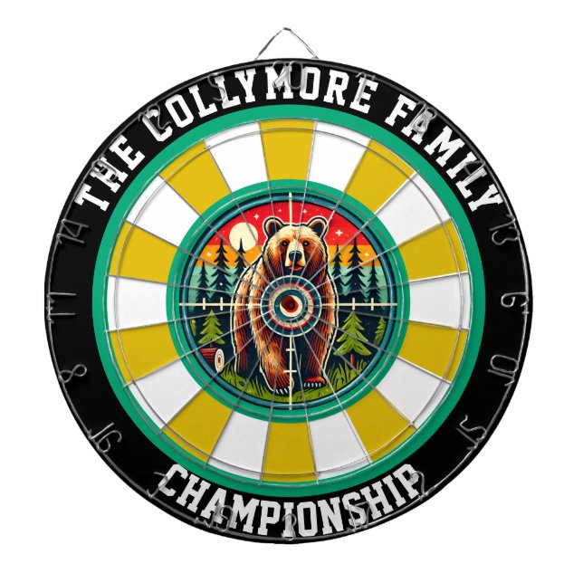 Grizzly Target Overlay Design Dartboard (Front)