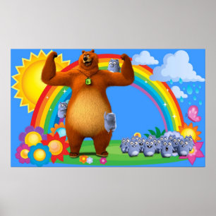 Grizzy and lemmings Kids Poster