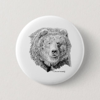 Grizzy Bear 6 Cm Round Badge
