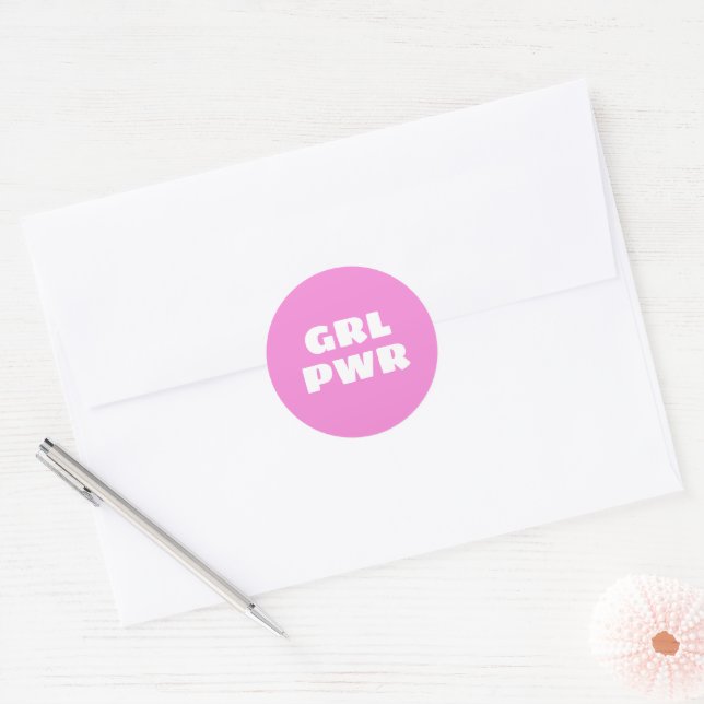 GRL PWR - CLASSIC ROUND STICKER (Envelope)