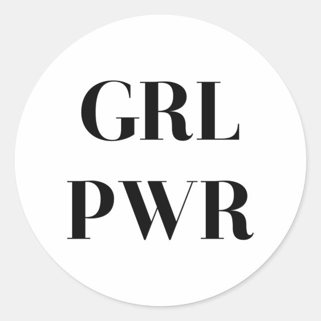 GRL PWR CLASSIC ROUND STICKER (Front)