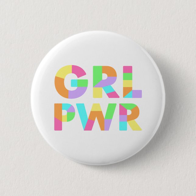 GRL PWR Colourful 6 Cm Round Badge (Front)