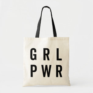 GRL PWR / Girl Power Feminist Quote Tote Bag