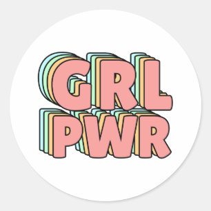GRL PWR Pastel Classic Round Sticker