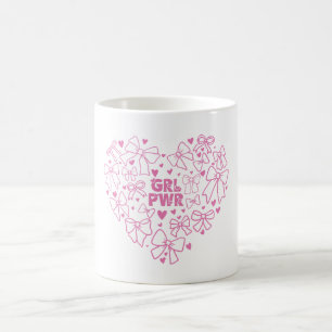 GRL PWR Pink Ribbon Heart – Women's day Coffee Mug
