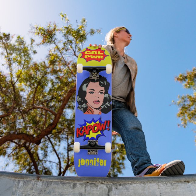GRL PWR Pop Art -Cool retro Skateboard (Outdoor 1)