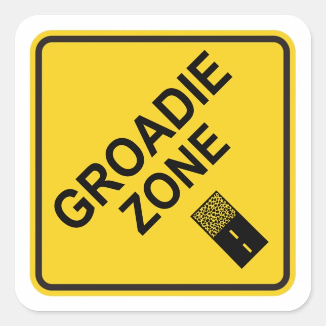 Groadie Zone Gravel Cycling Square Sticker (Front)