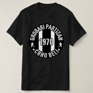 Grobari Partizan 1970 Crno Beli  T-Shirt